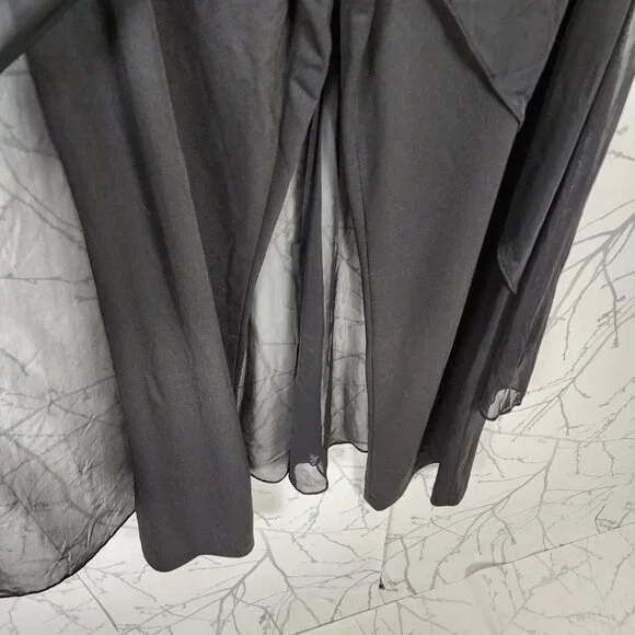 Jessica Vintage Black Chiffon Overlay Criss Cross Wide Leg Pants - Picture 3 of 6